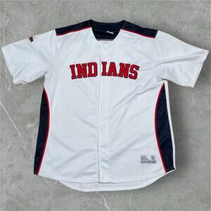 Dynasty Cleveland Indians Mens XL Baseball Jersey White MLB Extra Large